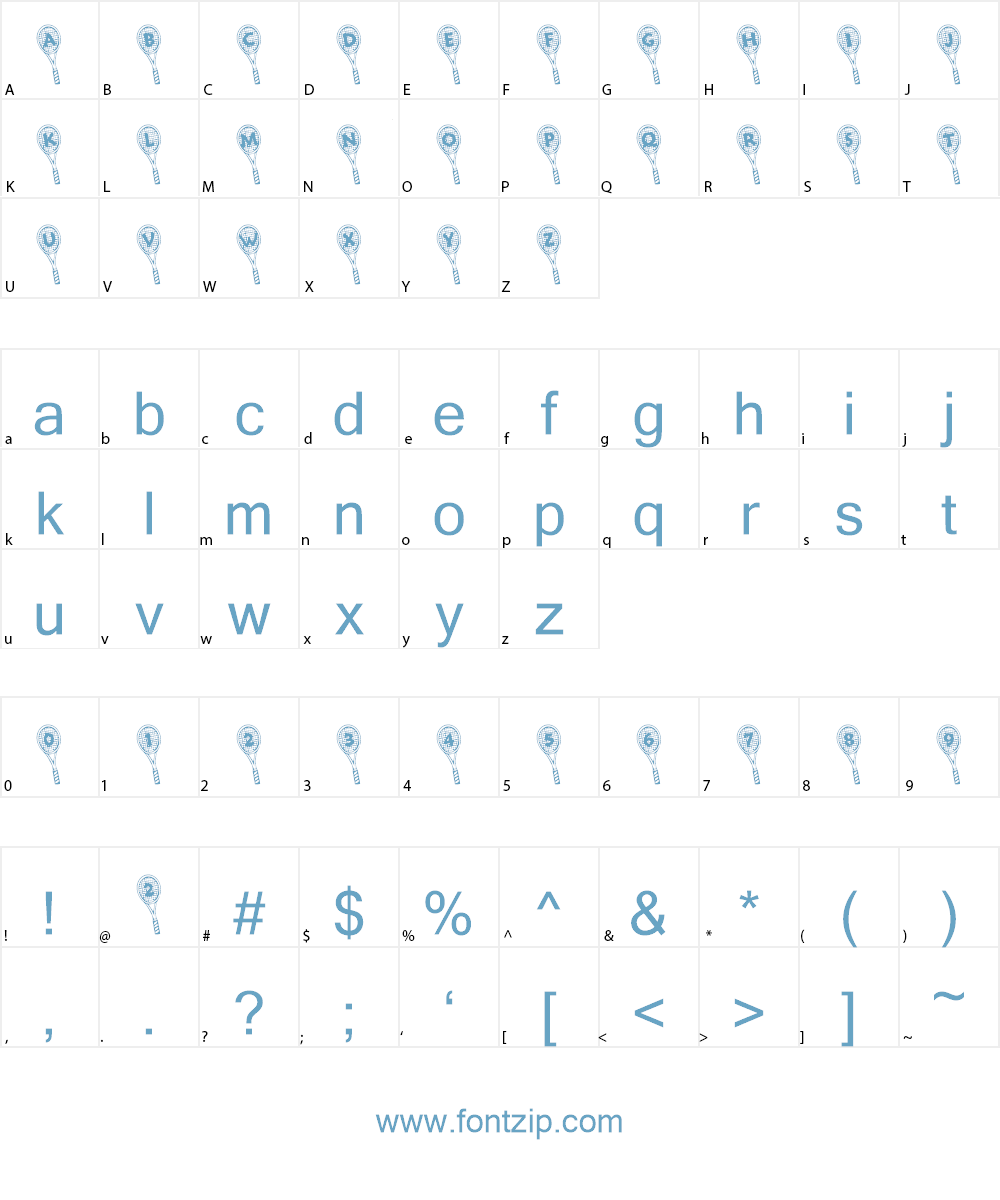 Summer's Tennis Font Character